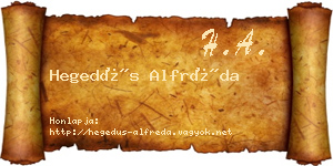 Hegedűs Alfréda névjegykártya